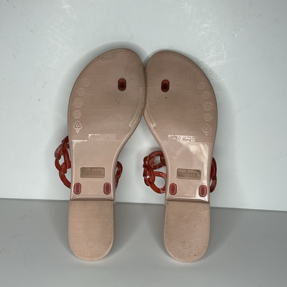 Melissa Big Chain Flip Flops Size 10 in Pink - Picture 6 of 9